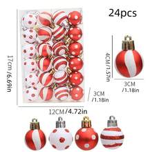 24 个 3 厘米圣诞树装饰 亮灯球 七彩球 电镀球 挂饰 圣诞场景布置 挂球装饰 圣诞礼物 - 彩色 - 查看 7