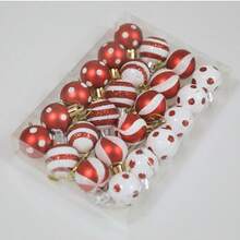 24 个 3 厘米圣诞树装饰 亮灯球 七彩球 电镀球 挂饰 圣诞场景布置 挂球装饰 圣诞礼物 - 彩色 - 查看 10