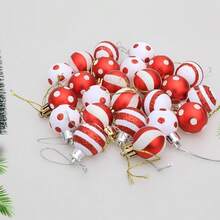 24 个 3 厘米圣诞树装饰 亮灯球 七彩球 电镀球 挂饰 圣诞场景布置 挂球装饰 圣诞礼物 - 彩色 - 查看 8