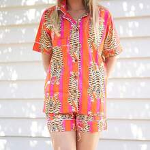 Women's Cotton Pyjama Shorts Set - Tranquil Mornings - Multicolor - View 4