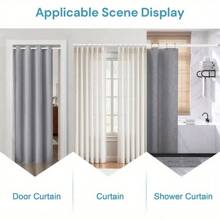 Curtain Poles, Extendable Curtain Poles, 140-260cm Net Curtain Rod, Shower Curtain Pole, Extendable No Drill Adjustable Tension Rod Telescopic Voile Tension Pole Shower Rail Curtain Pole - 140-260cm - View 3