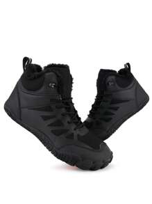 Chaussures de randonnée pour hommes, chaussures de course respirantes antidérapantes, bottes de neige imperméables et chaudes, baskets décontractées chaudes avec fourrure pour homme pour l'extérieur