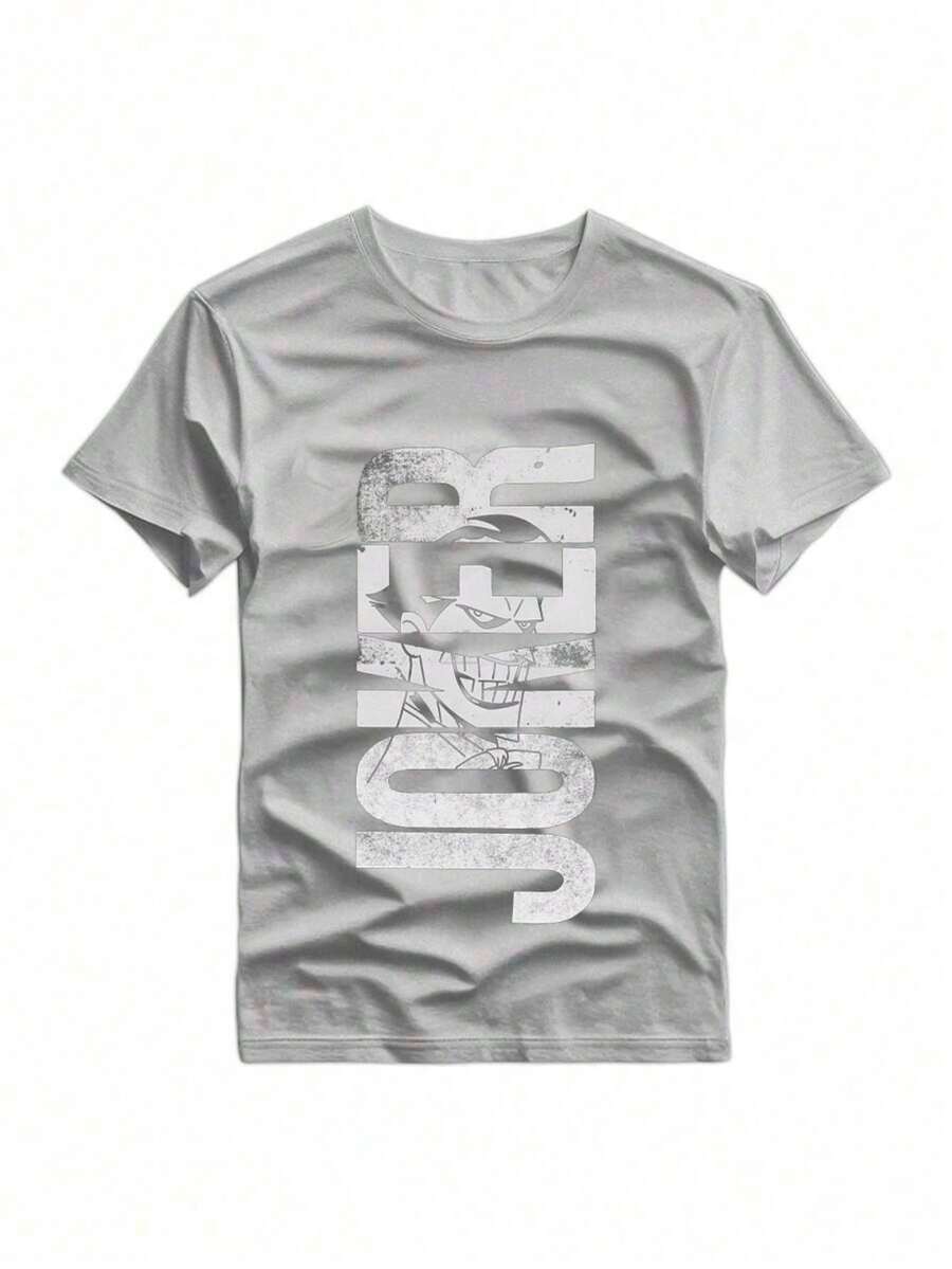 Camiseta estampada joker, camiseta casual de manga curta para o verão promoção - Cinza - Visão 1