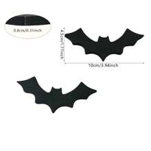 2 Pieces Fall And Halloween Wooden Bat Decorations - Versatile Shelf And Tiered Tray Embellishment, Classic Style, Christmas - Black - View 2