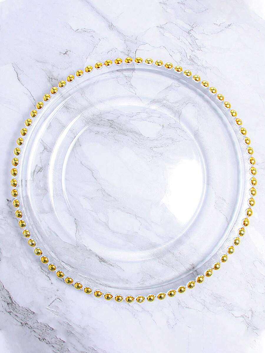 2/4 đĩa ngọc trai viền vàng, đĩa trái cây, đĩa ăn kiểu phương Tây, đĩa ngọc trai, đĩa đựng đồ ăn, đĩa lễ hội ngọc trai vàng ép nóng, đĩa trang trí ngọc trai vàng cho đám cưới, đĩa trang trí ngọc trai vàng cho tiệc tùng, đĩa trái cây sang trọng - Nhiều màu - Xem 1