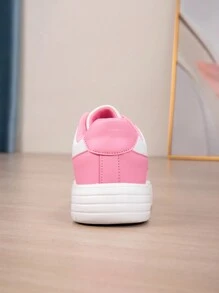 Zapatos de patineta para mujer con cordones de encaje rosa en la parte delantera, de corte bajo, clásicos de otoño e invierno. Zapatillas informales multifuncionales, transpirables, antideslizantes, de suela gruesa, apropiadas para uso diario, fiestas, regalos de vacaciones y obsequios para estudiantes