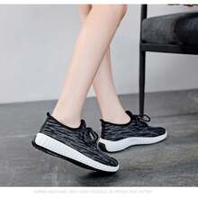 Unisex Non-Slip Breathable Mesh Tennis Shoes - 黑色 - 查看 8