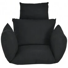 Thick Swing Chair Cushion, Soft Hammock Seat Pad, Breathable Hanging Egg Chair Pillow, Indoor/Outdoor Cozy Lounger Pad, Removable & Washable - 黑色 - 查看 4