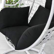 Thick Swing Chair Cushion, Soft Hammock Seat Pad, Breathable Hanging Egg Chair Pillow, Indoor/Outdoor Cozy Lounger Pad, Removable & Washable - 黑色 - 查看 5