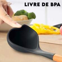 Kitchen Set Kit With 12 Pcs Silicone Utensils And Cup Kitchen Holder Wooden Handle Su - Bộ 12 món-Hồng - Xem 8