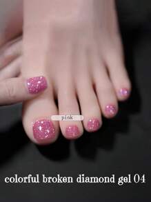 秋冬流行脚部凝胶指甲油2024新款流行白色彩色碎钻凝胶美甲店专属居家DIY美甲 - 彩色 - 查看 15