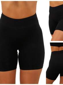 Women's Suplex Bermuda Shorts, High Waist, Thick Girl - màu đen - Xem 2