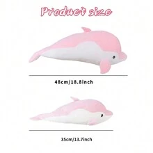 1 件 13.7/18.8 英寸柔软可爱毛绒海豚毛绒玩具娃娃、家居水族馆动物装饰、生日礼物 - 多色 - 查看 2