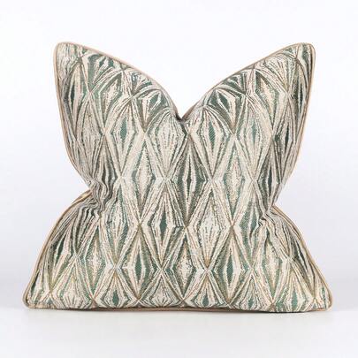 1 قطعة غطاء وسادة زخرفي ذو تصميم حديث بسيط باللون الأخضر والذهبي المخطط، مناسب لأريكة غرفة المعيشة أو النوم، بمقاس 45 سم * 45 سم، 17.7 بوصة * 17.7 بوصة، ديكور المنزل والمكتب وغرفة المعيشة (بدون إدراج الوسادة), ديكور المدرسة و الإقامة الطلابية ديكور العودة للمدرسة