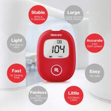 Sinocare AQ Smart Blood Glucose Monitor Diabetes Testing Kit With 100 Strips In Mg/DL - Multicolor - View 5