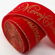 1 buc Panglică din satin de Crăciun, realizată manual, cu fundă decorată, decorațiuni de Crăciun, ambalaje pentru cadouri, accesorii pentru petreceri, pungi elegante de cadouri de sărbători și decor pentru pahar de vin, Crăciun