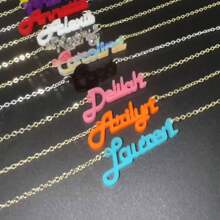 Custom Acrylic Name Necklace, Personalized Necklace, Minimalist Jewelry, Customizable Name Pendant, Delicate Chain, Ideal Graduation Gift For Family & Friends, Available In Multiple Colors