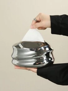 1 件现代奢华纸巾架，陶瓷材质，黑色/白色/银色可选，适用于家庭厨房卧室客厅餐厅的桌面装饰，家居装饰配件，装饰盒，女性婚礼礼物，夏季旅行节日必备品 - 彩色 - 查看 3