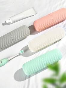 Estuche portátil para cepillo de dientes para deportes al aire libre, camping, picnic, con soporte para pasta de dientes, tapa del cepillo de dientes y vaso para enjuague, esencial para viajes - Multicolor - Ver 8