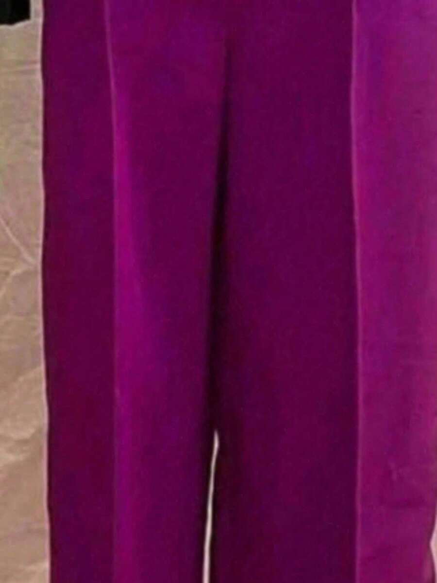 A-Lows A&L Tailoring Fabric Wide-Leg Trousers With Thin Ring And Straight Line 38/46 - Màu Hoa hồng đỏ - Xem 1