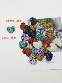 60pcs Multi-Design Heart Shaped Embossed DIY Hair Accessories Materials