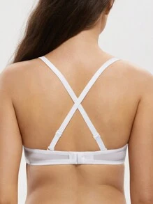 女士胸罩 透明蕾丝 无衬垫 钢圈 无衬里 白色胸罩 - 白色 - 查看 4