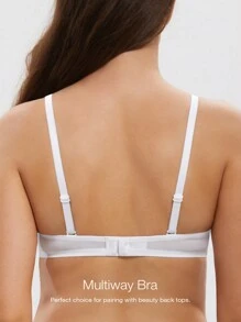 女士胸罩 透明蕾丝 无衬垫 钢圈 无衬里 白色胸罩 - 白色 - 查看 2