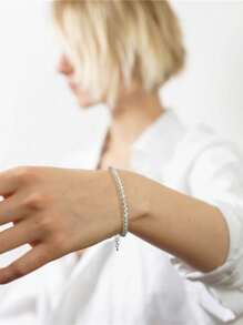 1 件时尚简约手链疗愈小珠天然石水晶石英手链珠宝礼物送给朋友女孩派对 - 彩色 - 查看 5