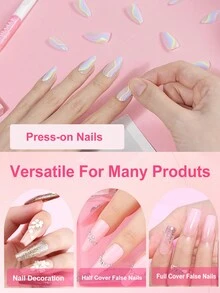 12支装专业美甲胶水套装，适用于指甲板、亚克力指甲板、按压式美甲片 - 大容量、超强粘性、快干持久、易于开启 - 粉色 - 查看 4