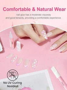 12支装专业美甲胶水套装，适用于指甲板、亚克力指甲板、按压式美甲片 - 大容量、超强粘性、快干持久、易于开启 - 粉色 - 查看 6