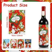 8 miếng dán chai rượu Giáng sinh, nhãn chai Giáng sinh, nhãn chai rượu tự dính, miếng dán trang trí tiệc Giáng sinh (4 kiểu), trang trí phòng, trang trí Giáng sinh, trang trí tiệc, thích hợp cho các buổi tụ họp, tiệc tùng, nhà bếp, nhà hàng, v.v., miếng dán nhà sáng tạo tự làm, quà tặng cho bạn bè, quà tặng Giáng sinh, giáng sinh vui vẻ - Nhiều màu - Xem 2