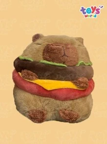 Juguete de Peluche de Capibara Hamburguesa Mediano, Peluche de Animales de Tamaño Mediano, Muñecos de Peluche en Forma de Comida, Compañero Perfecto, Juguete de Kawaii, Regalos de Cumpleaños para Niños y Niñas - Ver 1