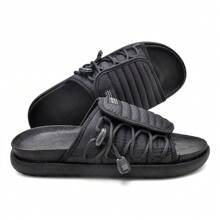 Asuna 2.0 Men's Flip Flops All Black Slide Sports Breathable Classic Breathable Casual Cushioned Slippers - 黑色 - 查看 1
