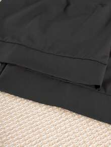 Fashiona Women's Plain Round Neck Abaya Loose Long Robe Modest Long Sleeve Dress - Black - View 9