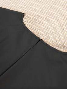 Fashiona Women's Plain Round Neck Abaya Loose Long Robe Modest Long Sleeve Dress - Black - View 7