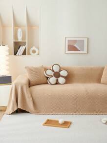 1 件时尚毛绒沙发套，奢华简约柔软亲肤沙发套，防滑防尘防刮，适用于卧室、客厅、书房、聚会场所、1-4 人座沙发、L 型沙发、沙发保护、沙发装饰、秋冬 - 卡其色 - 查看 3