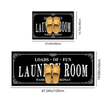 1 件装洗衣房地毯垫，字母组合印花厨房地垫，防滑防尘地毯，耐用地毯，可机洗，入口垫，适用于厨房、洗衣房、浴室、客厅、家居装饰、室内装饰配件 - 彩色 - 查看 3