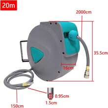LILIIN Automatic Compressed Air Hose 10m / 20m /18+2m Reel 1/4'' Connection Hose Reel Wall Hose Holder Gray / Green Compressed Air Hose Reel - Grey - View 3
