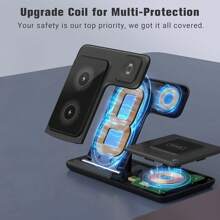 Cargador inalámbrico plegable 3 en 1 compatible con iPhone, Apple Watch y AirPods - Diseño elegante y portátil para el hogar y los viajes. Compatible con iPhone 16, 15, 14, 13, 12, 11/Pro/Max/Mini/Plus, X, XR, XS/Max, SE, 8/Plus. Compatible con Apple Watch 1-8. Compatible con Airpods 3/2/Pro. Compatible con iPhone, iPad, teléfono Android. Regalo para familia, amigos, niños, cumpleaños, Navidad, invierno, novia/novio - Multicolor - Ver 1