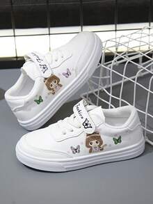 一双时尚儿童轻便绣花鞋小白鞋男童女童舒适时尚熊猫设计鞋 - 米色 - 查看 3