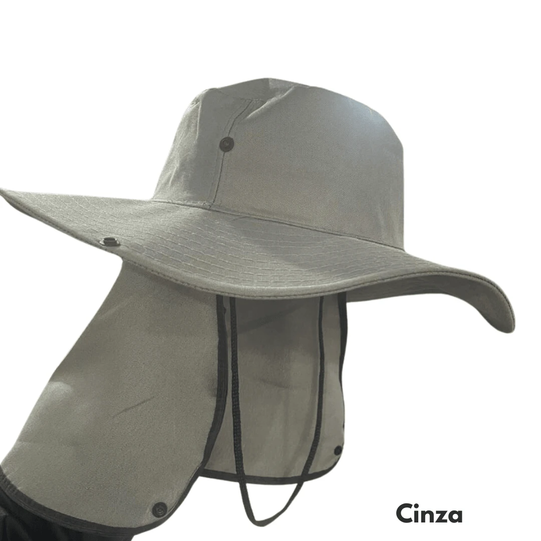 Australian Fisherman Hat Fishing Cap Neck Protection Sun Fisherman Hat - Gris - Ver 1
