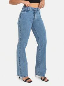 Women's Delave Jeans, Basic, Beautiful, Chic, Neat, Rich - Rửa trung bình - Xem 7