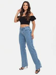Women's Delave Jeans, Basic, Beautiful, Chic, Neat, Rich - Rửa trung bình - Xem 4