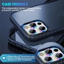 闪亮保护膜，兼容 15/14/13/12/11 Pro Max Plus，生日礼物，送给家人朋友的礼物，闪亮水晶材质，镜头保护膜，手机配件，防水，防震，防摔，防刮，防指纹，全覆盖 - 彩色 - 查看 5