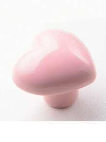 1pc Ceramic Heart Shaped Cabinet Handle, Cute Cartoon Design Drawer Pull For Kids Wardrobe - Multicolor - View 13