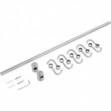 Utensil Rack Stainless Steel Wall Mounted Utensil Hooks With 12 Removable Hooks Kitchen Utensils Holder Utensil Hanging Rack Rail 52Cm (15.6") - Silver - View 1