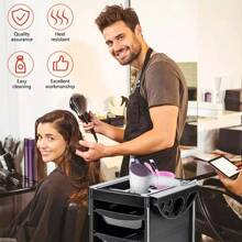 4 Drawer Salon Hairdresser Trolley Barber Storage Basket Rolling Cart Storage - Variant1 - View 9