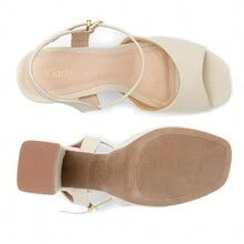 Women's Klode Platform Sandal Thick High Heel Beige Casual Comfortable - Màu be - Xem 4