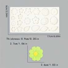 1 Khuôn silicon fondant hình hoa và lá DIY thủ công Khuôn bánh sô cô la Dụng cụ trang trí bánh Phụ kiện nhà bếp Đồ nướng - Xám - Xem 7