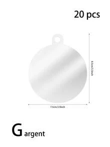 20pcs Clear Round Acrylic Blank Discs With Holes, Suitable For Christmas Tree Decor,Christmas Gift - Multicolor - View 9
